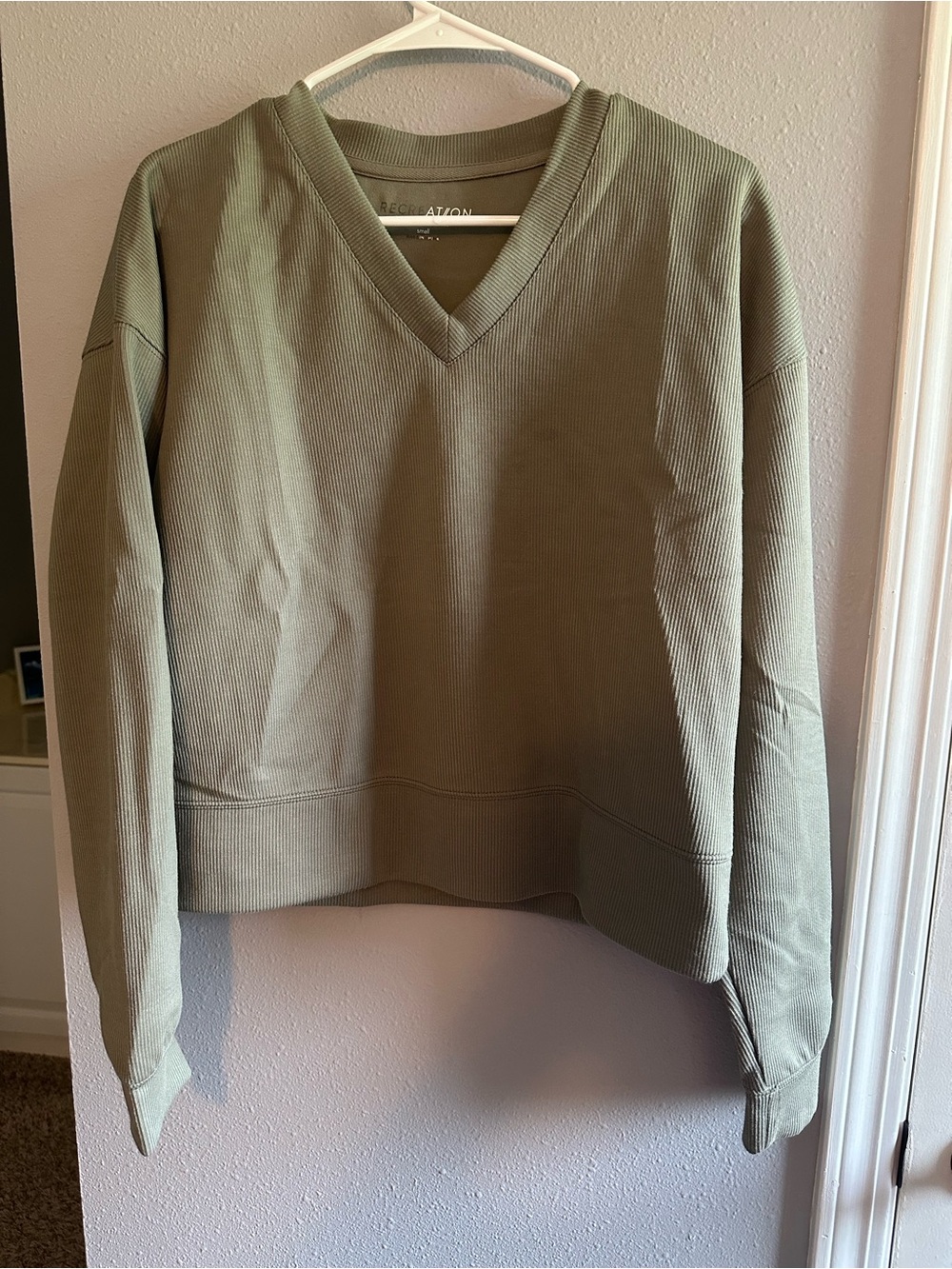 Women’s V-Neck Olive Green Sweater